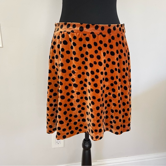 Madewell Velvet Circle Mini polka Dot Skirt, Size 6 - Picture 2 of 10